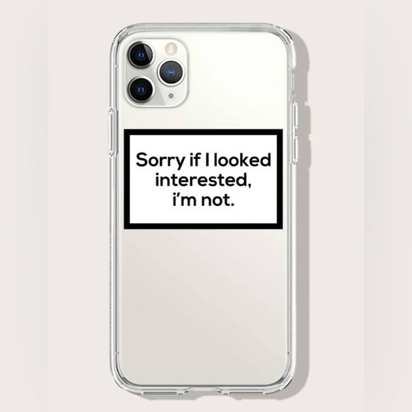 NWT iPhone 13ProMax Snarky Humor Clear Rubber Case w/ Black Writing - Picture 4 of 5